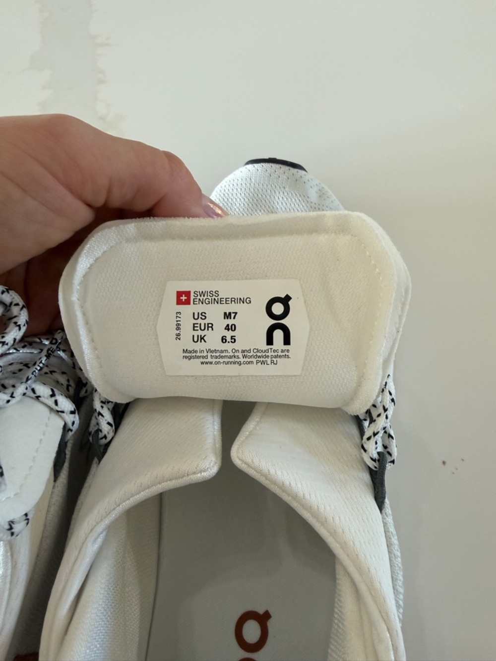 On Running White Sneakers with Copper Accents - Picture 4 of 5